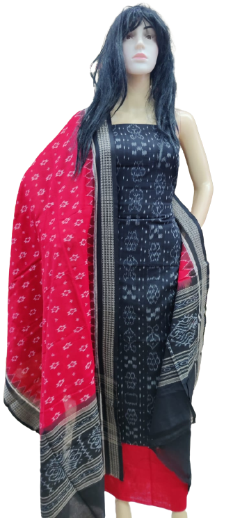 Buy MH Minu Handloom Sambalpuri Unstichable Dress Material Set (Blue) at  Amazon.in