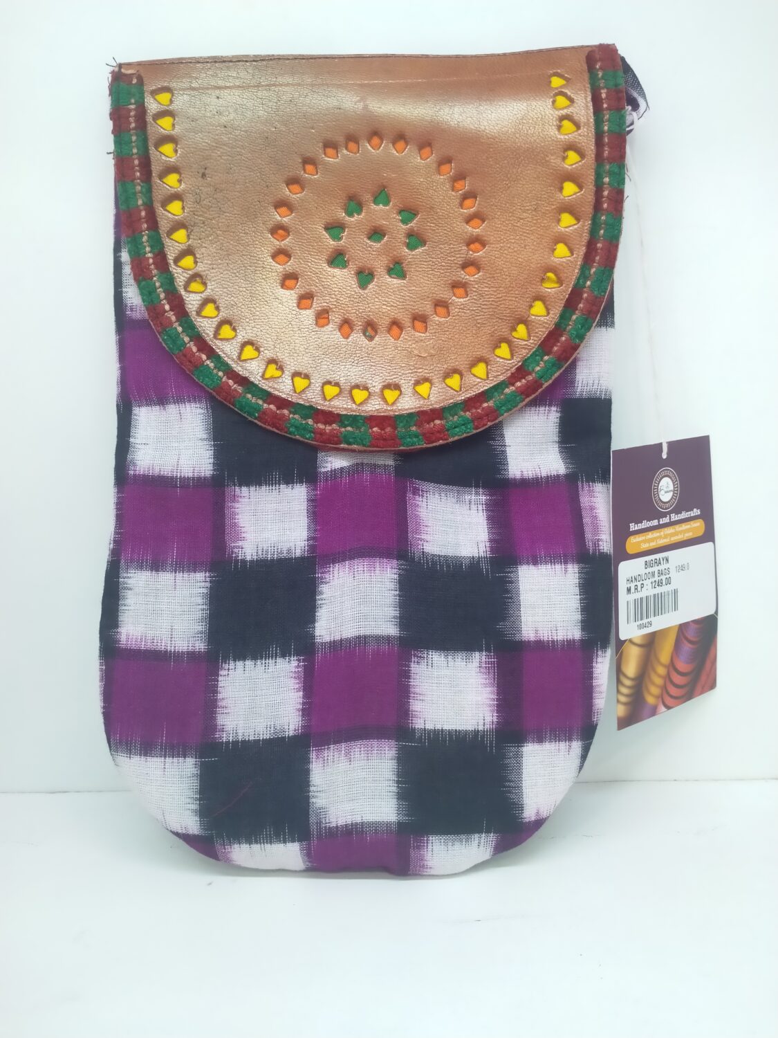 Purple Sling Handloom Cotton Yoga Bag | Purses-Bags | Purple | Yoga